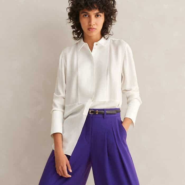 Tuck it into our Fluid Pleat Front Wide-Leg Trouser for a contemporary workwear look.