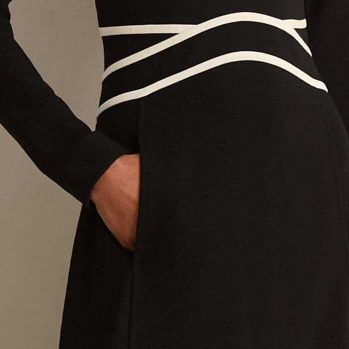 To keep your hips free from excess fabric, the pockets are positioned towards the front of the skirt. 