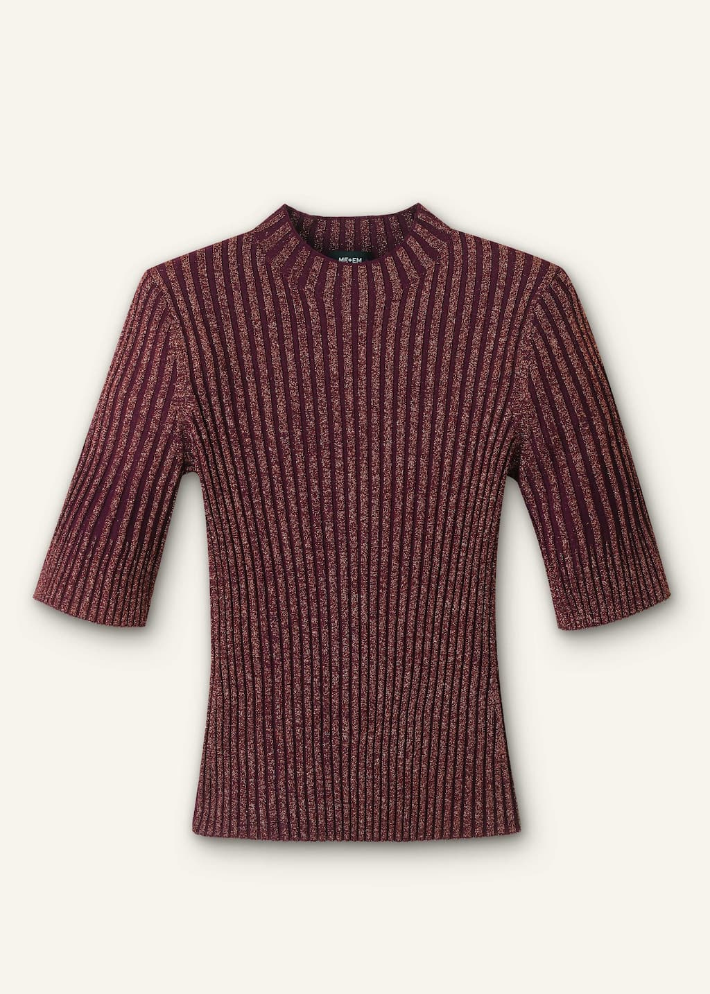 Crafted from a viscose stretch knit with sparkly metallic fibres throughout.