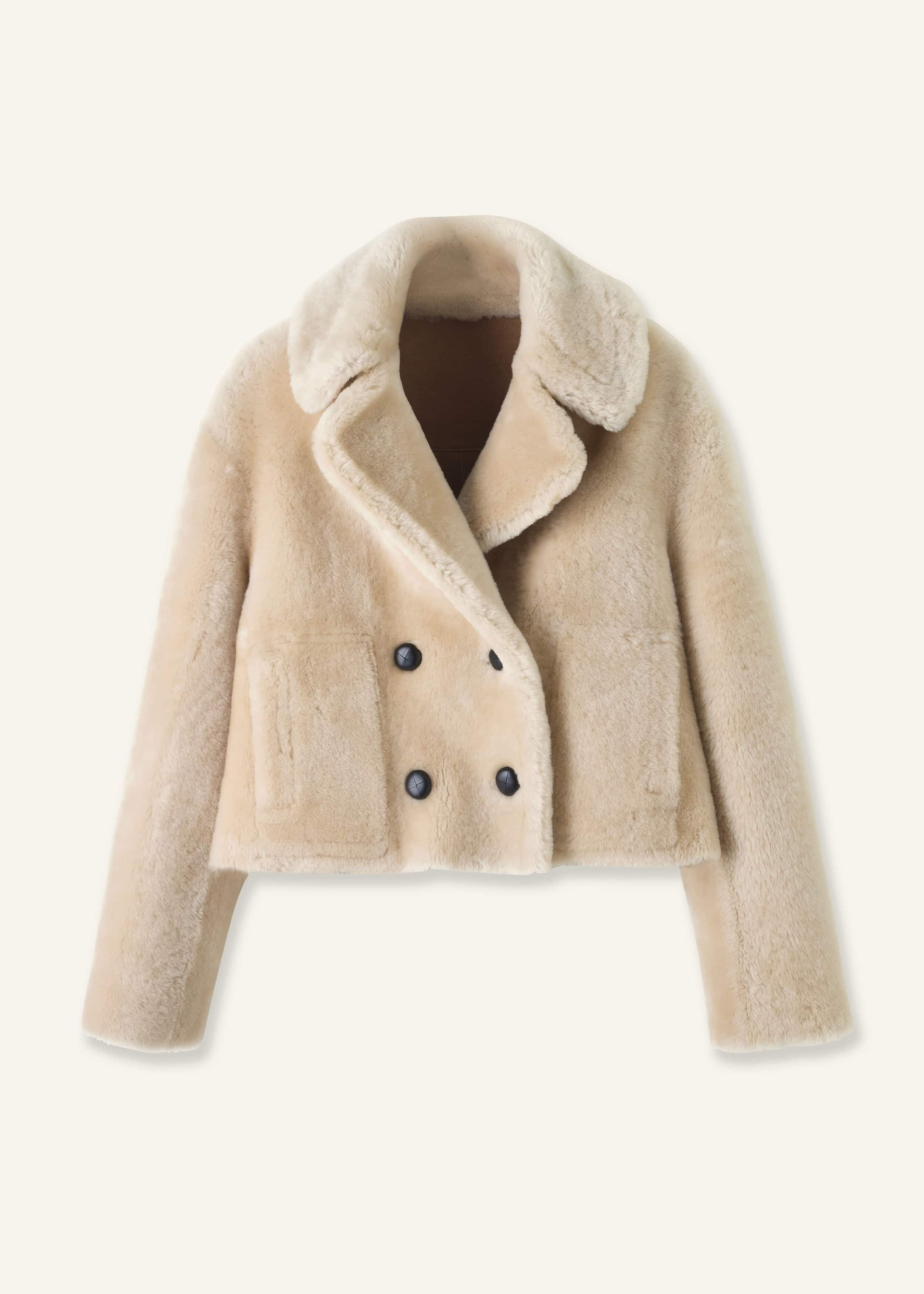 Soft shearling leather.