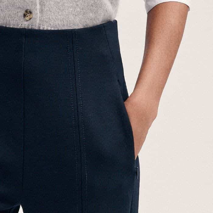 Positioned towards the front of the legs, the practical pockets are topped with zips to keep small posessions safe. 