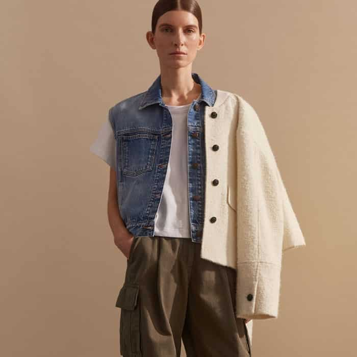 Clash textures by pairing it with our Authentic Denim Vest and Bouclé Swing Jacket.