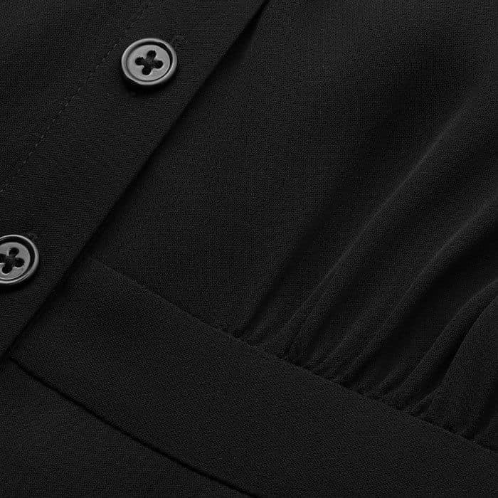 Supersoft and luxurious, this 100% silk fabric is crafted using responsible dyes. It's a lightweight double georgette silk in a classic black.