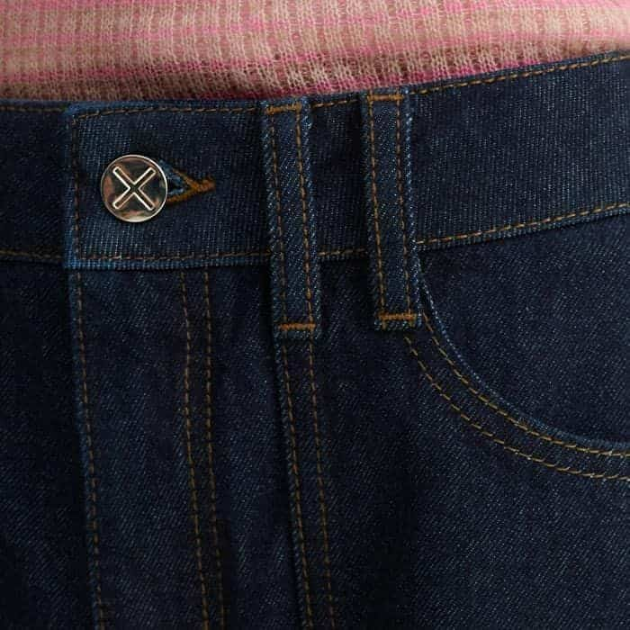 Delicate stitch detailing makes its way around the pockets, seams and belt loops.