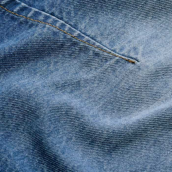 Italian cotton denim, which is mill-washed for a softer hand feel. 