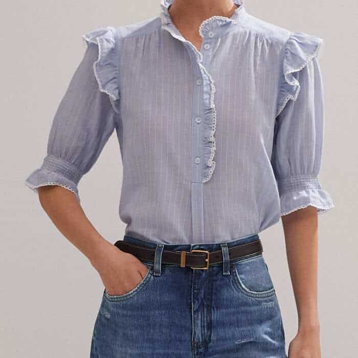 Pair it with our Cotton Voile Stripe Short Sleeve Top to achieve a high-low finish.