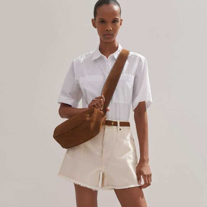 Tuck our Boxy Cargo Crop Shirt into the high-rise waistband to add a touch of polish to your look.