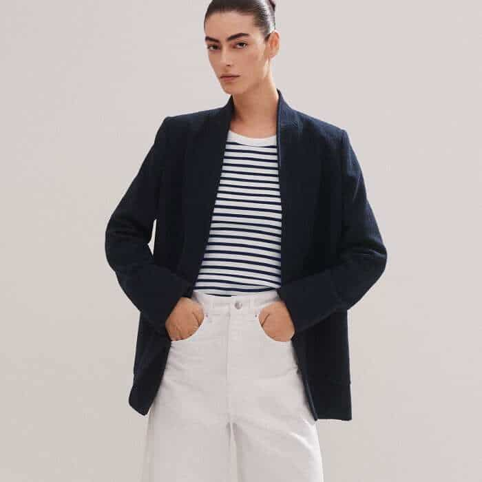 Wear it over our Ultimate Crew Neck Stripe Vest to colour-match to the navy hue in the pattern.