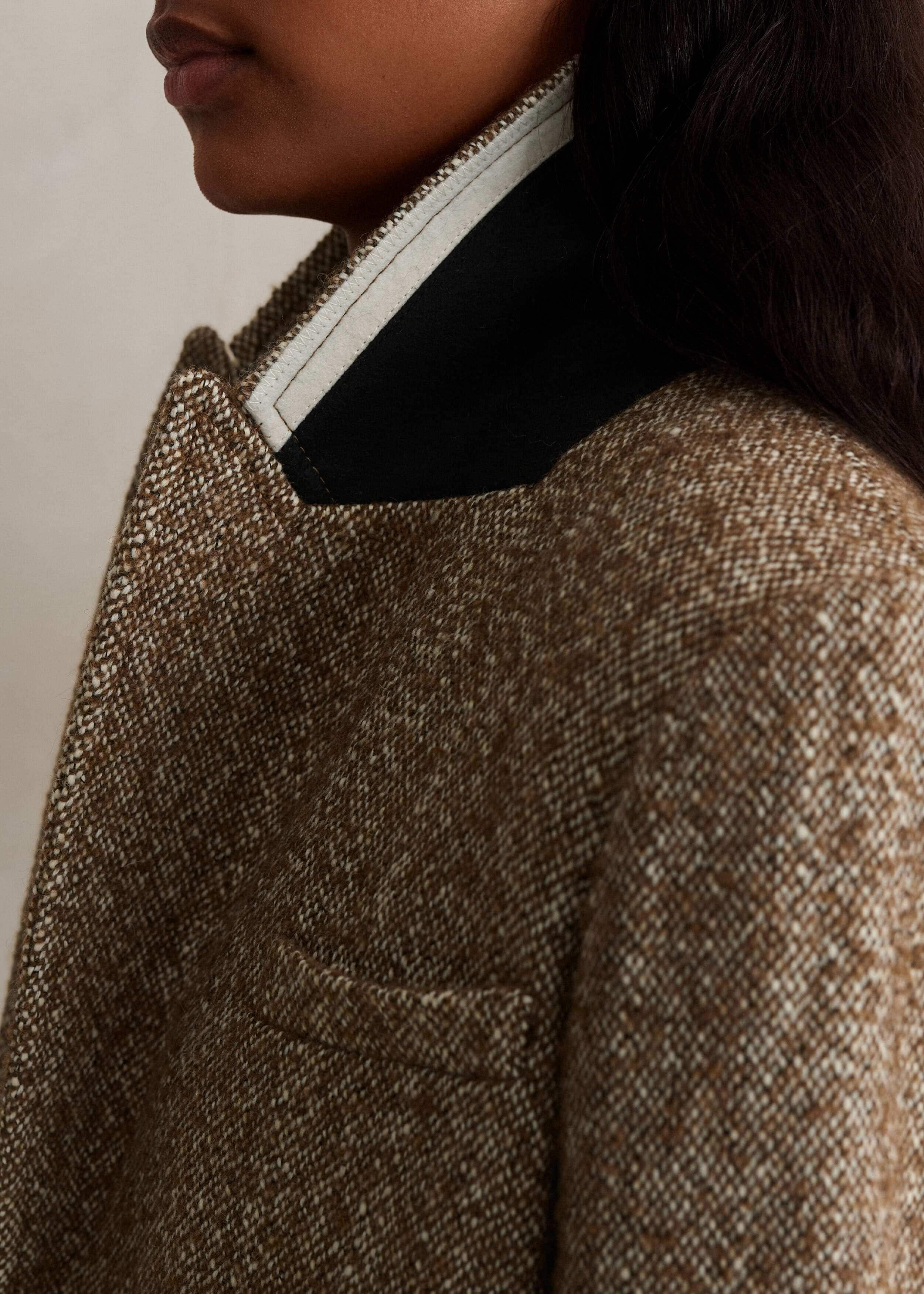 Tweed Cropped Coat Jacket