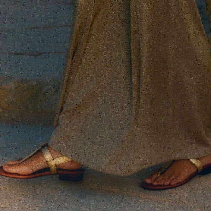 Build a coordinated look with our T-Bar Sandal in the same golden hue.