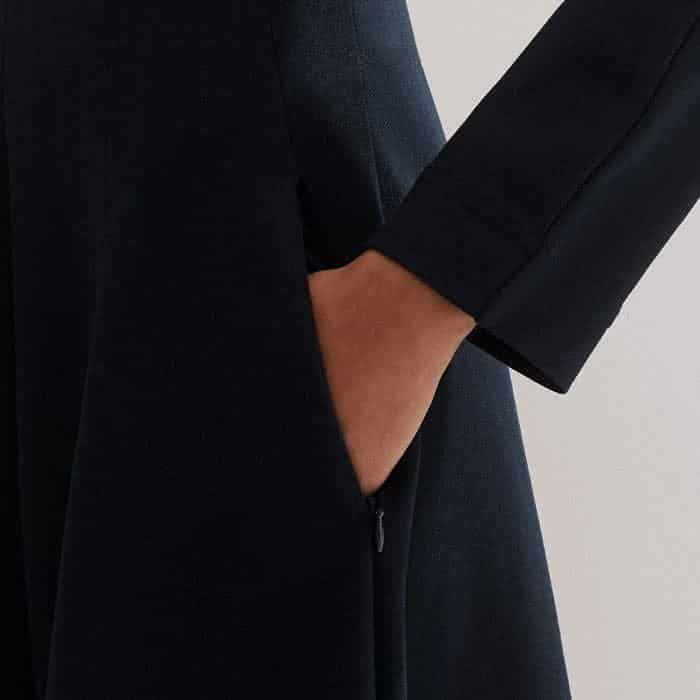 The zip up pockets are positioned infront of the side seams for a flattering finish.