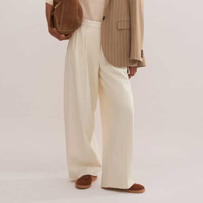 Build a look around a more muted colour palette with our Tailored Exaggerated Tapered Trouser.