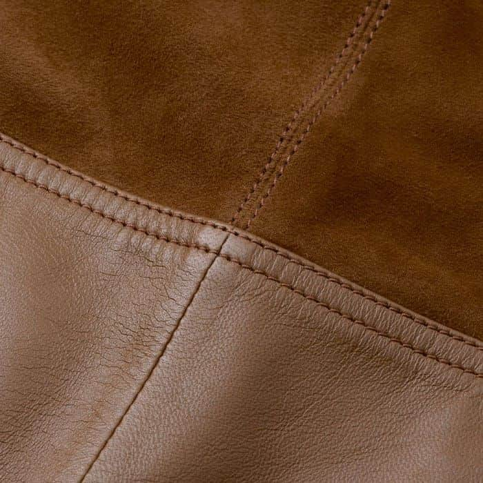 This premium napa leather and suede is a luxe texture clash for your winter wardrobe. Lined for comfort. All our leather and shearling is by-product.