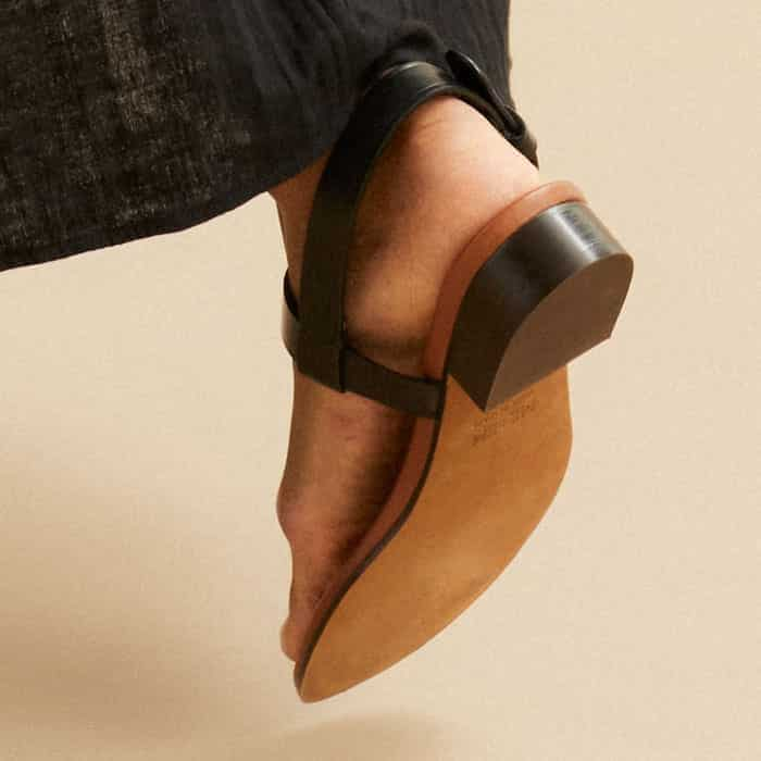 The low-block heel creates comfortable height on a traditionally flat shoe.