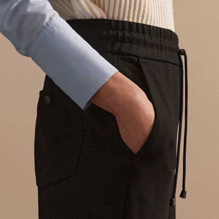 Not only positioned by the waistband but on the legs, pockets introduce a practical element.