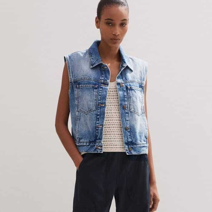 Clash textures with our Authentic Denim Vest layered over our Chunky Cotton Open Stitch Vest.