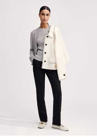 The matching Textured Tailoring Collarless Blazer is the perfect pairing.