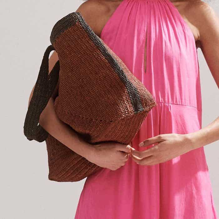 Our Soft Raffia Tote is the perfect accompaniment to this warm-weather look.