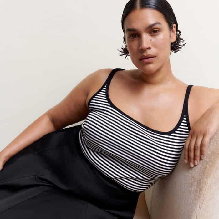 Pair it with our Ultimate Stripe Rib Cami to colour-match to the black hue in the pattern.