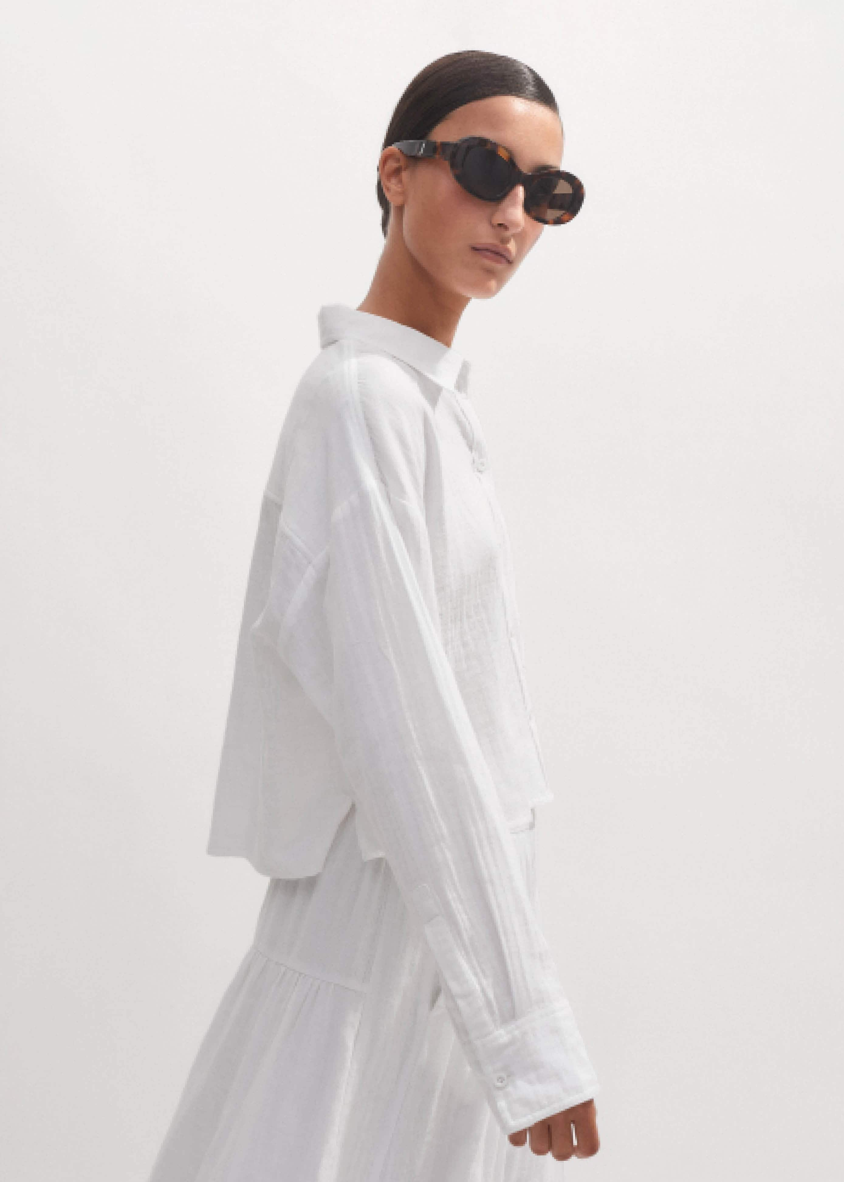 Cheesecloth Cropped Shirt