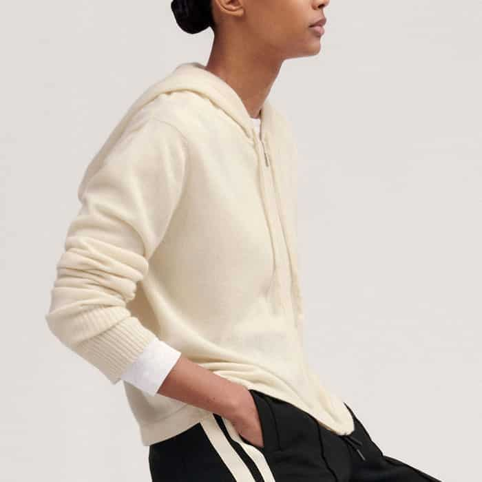 For a layered look, wear it with our Cashmere Relaxed Fit Box Zip Hoody and Crew Neck Long Sleeve Tee.