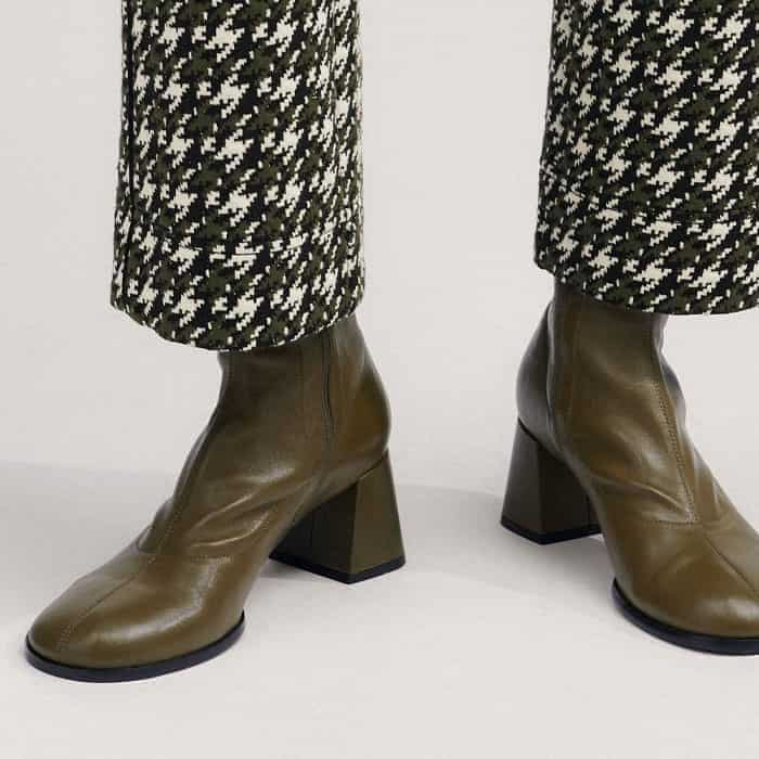 Pair back to the khaki in the print with our Round Toe High Ankle Stretch Boot.