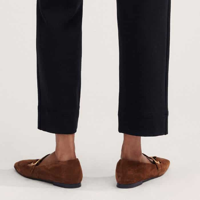 The cropped length complements styling with both trainers and loafers.