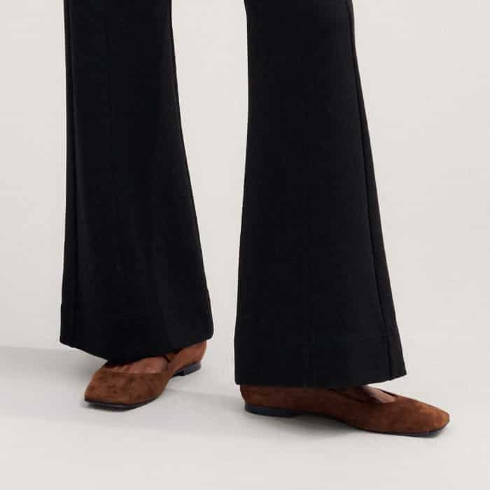 The cropped length may work as a full-length trouser on petites.