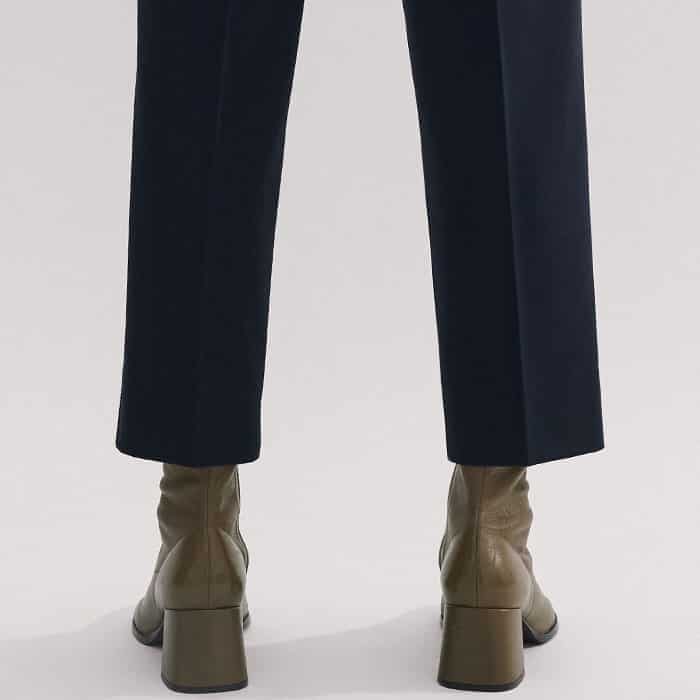 The cropped length can work as a full-length trouser on petite heights.