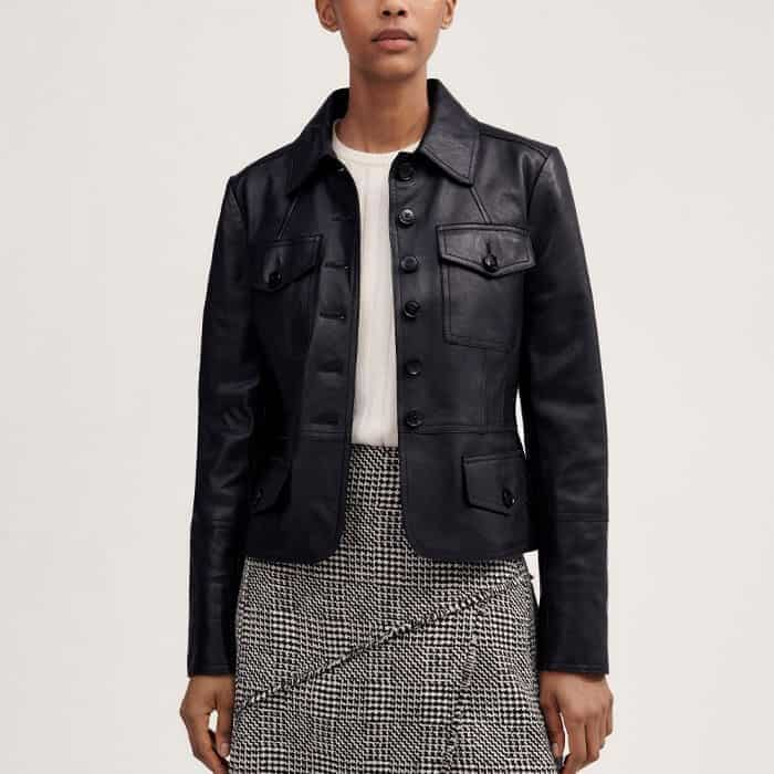 Wear it with our Merino Cashmere Crop Rib Tee and Washed Leather Utility Jacket for a flattering clash of textures.