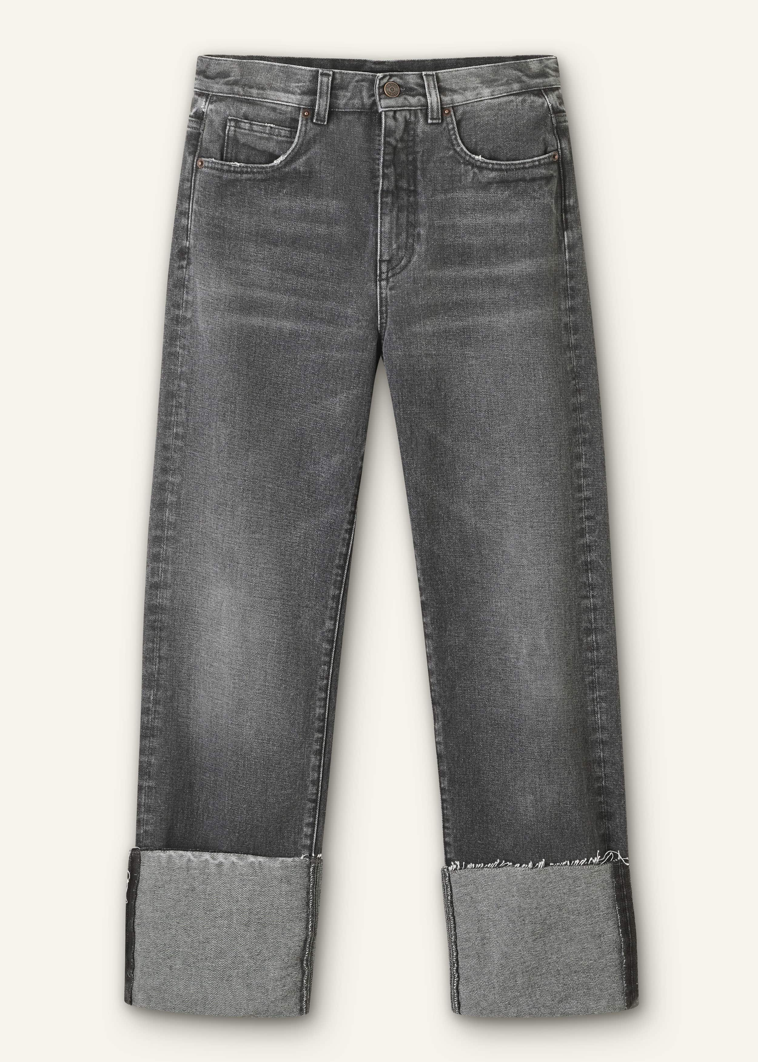 Crafted from washed black cotton denim. 