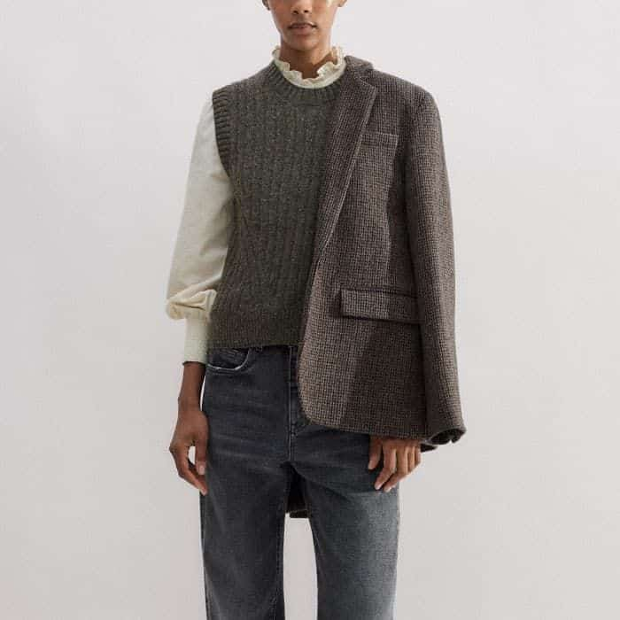 Wear it with our Soft Donegal Tweed Fashioned Rib Vest and Super Soft Micro Cord Blouse for an effortless layered look.