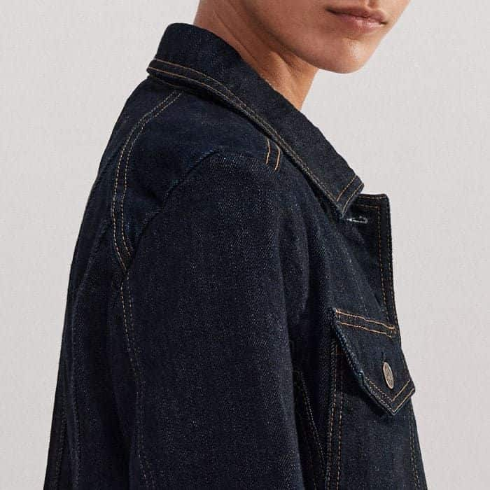 The dark rinse wash puts a refined twist on the classic denim jacket.