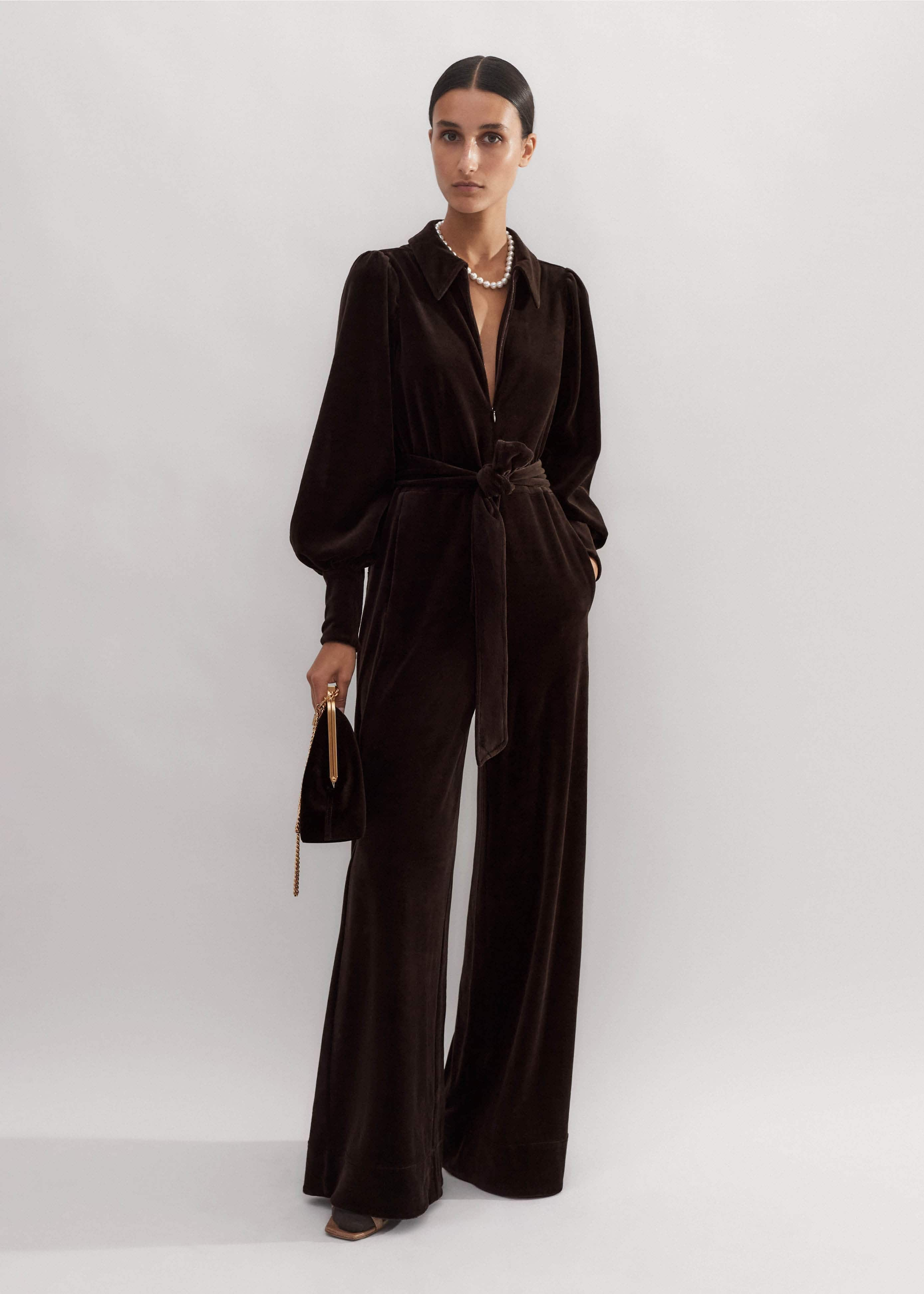 Velour Jumpsuit + Belt