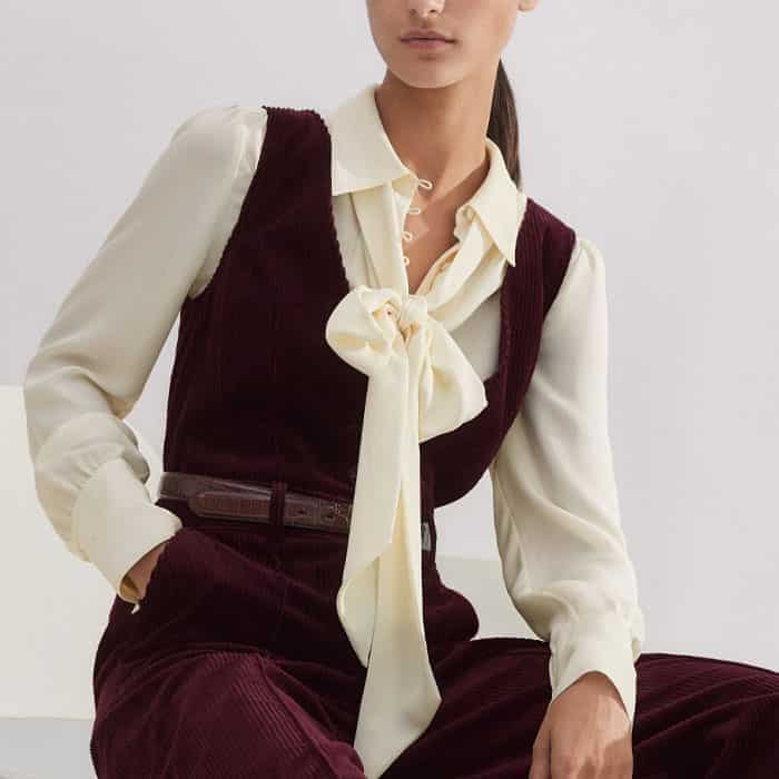 Wear it over our Silk Button Layering Shirt + Tie for additional coverage at the neckline.