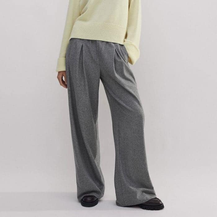 Leave it untucked from our Wool-Blend Herringbone Wide-Leg Trouser.