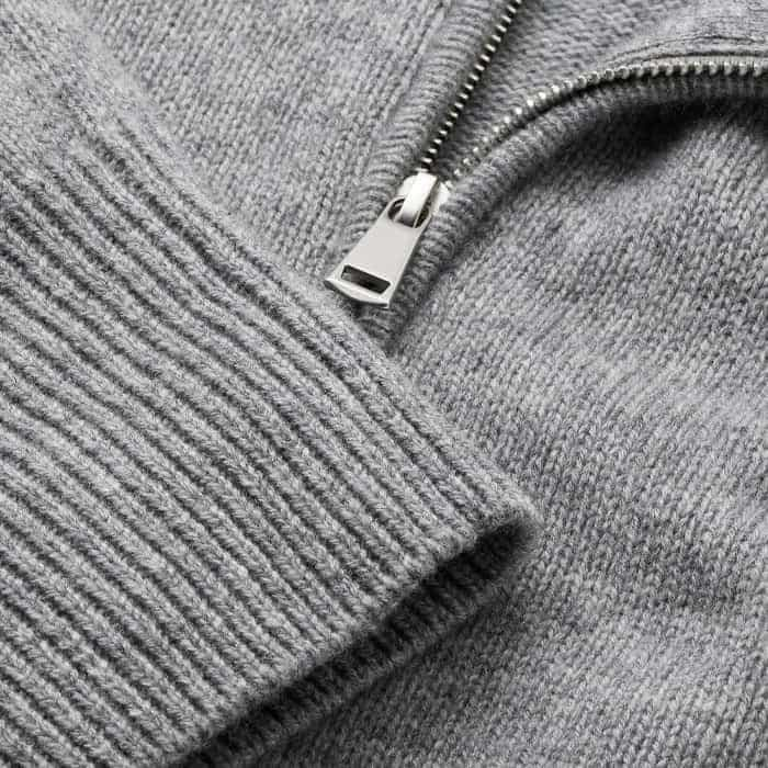 Responsible Wool Standard certified merino wool blended with supersoft cashmere, knitted in a plain jersey stitch with ribbed trims on heavyweight 5gg yarn. 