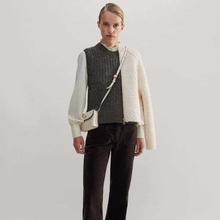 Build a tactile layered look with our Super Soft Micro Cord Blouse and Soft Donegal Tweed Fashioned Rib Vest.