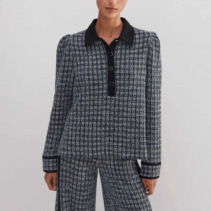 For a seamless head-to-toe finish, pair it with the matching Tweed Pouf Sleeve Top.