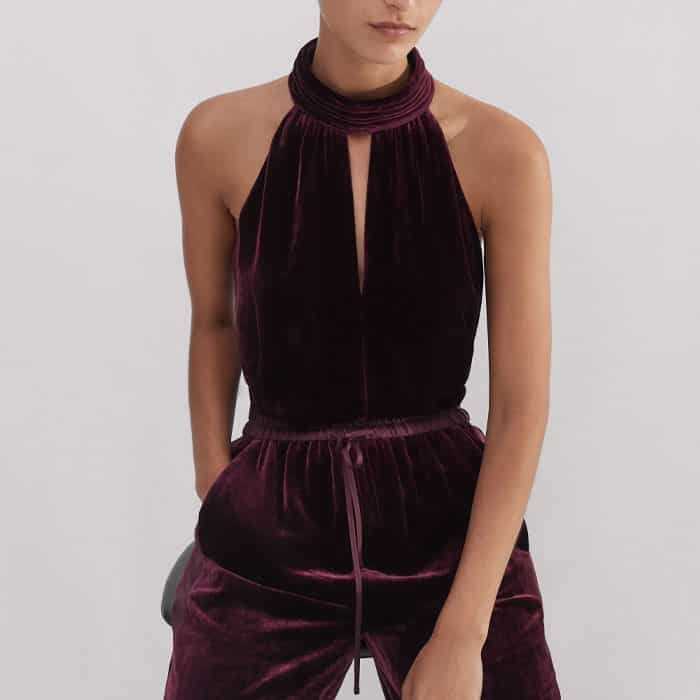 Wear with our Silk-Blend Velvet Halterneck Top in the same hue and tactile fabric.