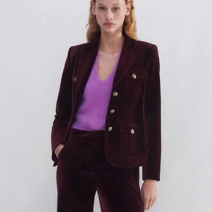 For an elevated finish, pair it with the coordinating Velvet Evening Jacket in the same fabric and hue.