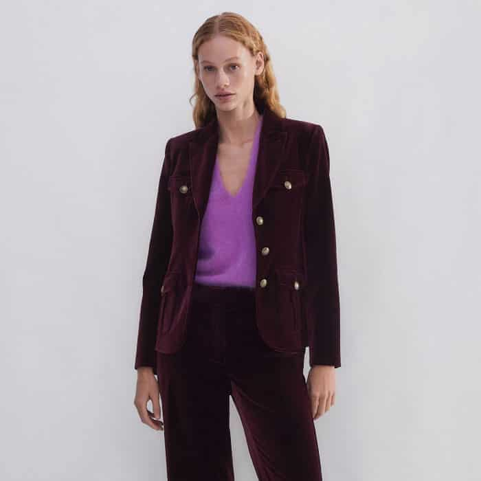 Wear it with the matching Velvet Evening Jacket for a two-piece tactile look.