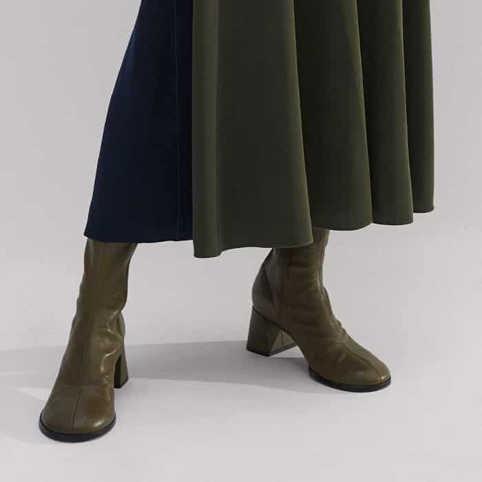 For a colour-matched finish, wear it with our Stretch High Ankle Boot in an olive hue.