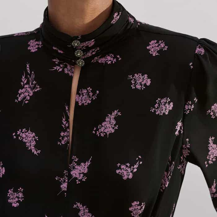 The gem buttons can be done up to create a keyhole neckline or left undone for a V-neck finish.