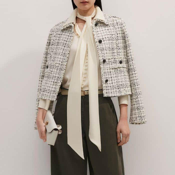 Add a graphic edge to your look with our Boxy Tweed-Mix Jacket.