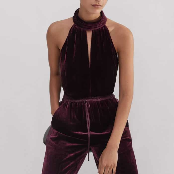 Opt for a head-to-toe tactile look with the matching Silk-Blend Velvet Relaxed Tapered Pant.