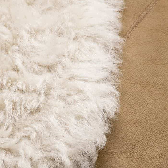 Crafted from by-product shearling. All our leather and shearling is a by-product of the food industry.