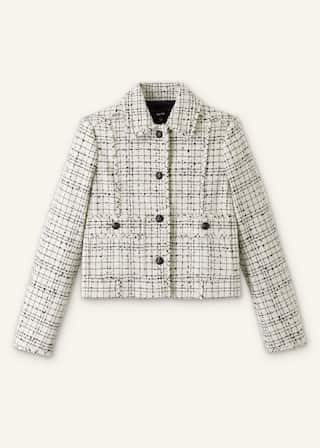 Crafted from an Italian cotton-blend tweed with tonal threads.