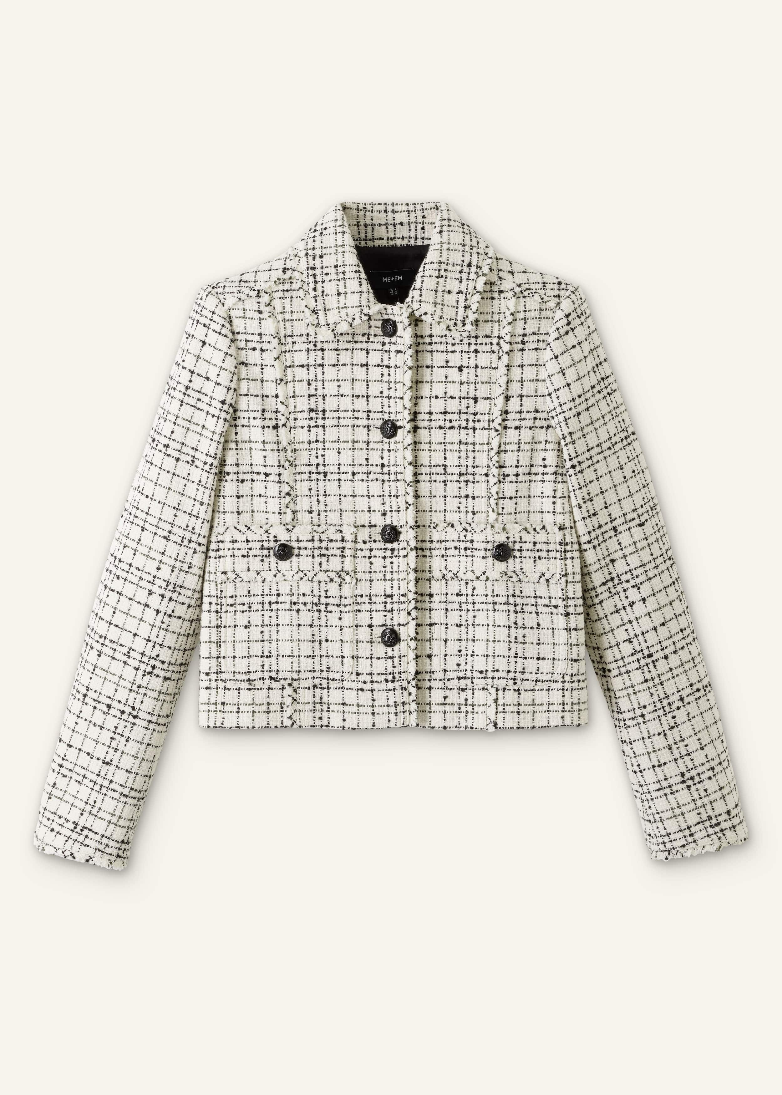 Crafted from an Italian cotton-blend tweed with tonal threads.