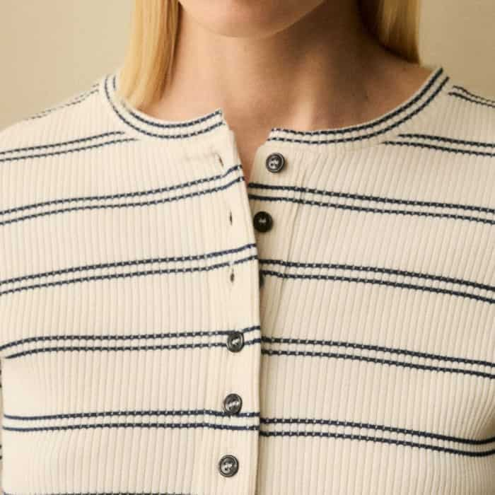 The half-button placket allows for a customisable finish at the neckline.